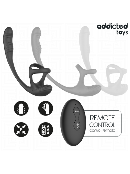 ADDICTED TOYS PLUG ANAL VIBRACION Y WAVING 360º Y ESTIMULADOR TESTICULOS